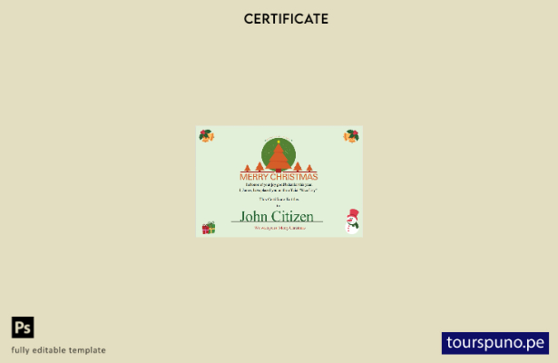 Plantilla de certificado de regalo de Navidad de EE. UU. lista para imprimir